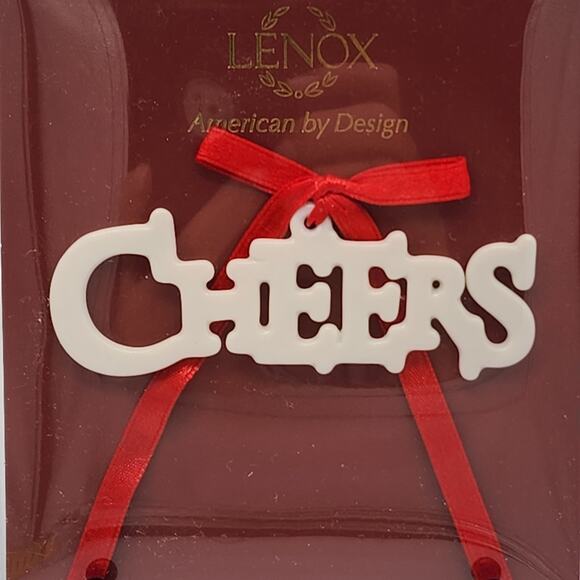 Lenox 2 Ornaments Snowman and Cheers Christmas Charms Tags NIB 853717, 825752 - Picture 4 of 8